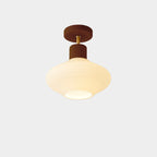 Nordic Striped Glass Oval Semi-Flush Mount Ceiling Light