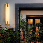 Rectangular Copper Marble LED Outdoor Wall Sconce