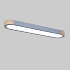Scandinavian Long Oval Iron LED Flush Mount Ceiling Light for Bedroom