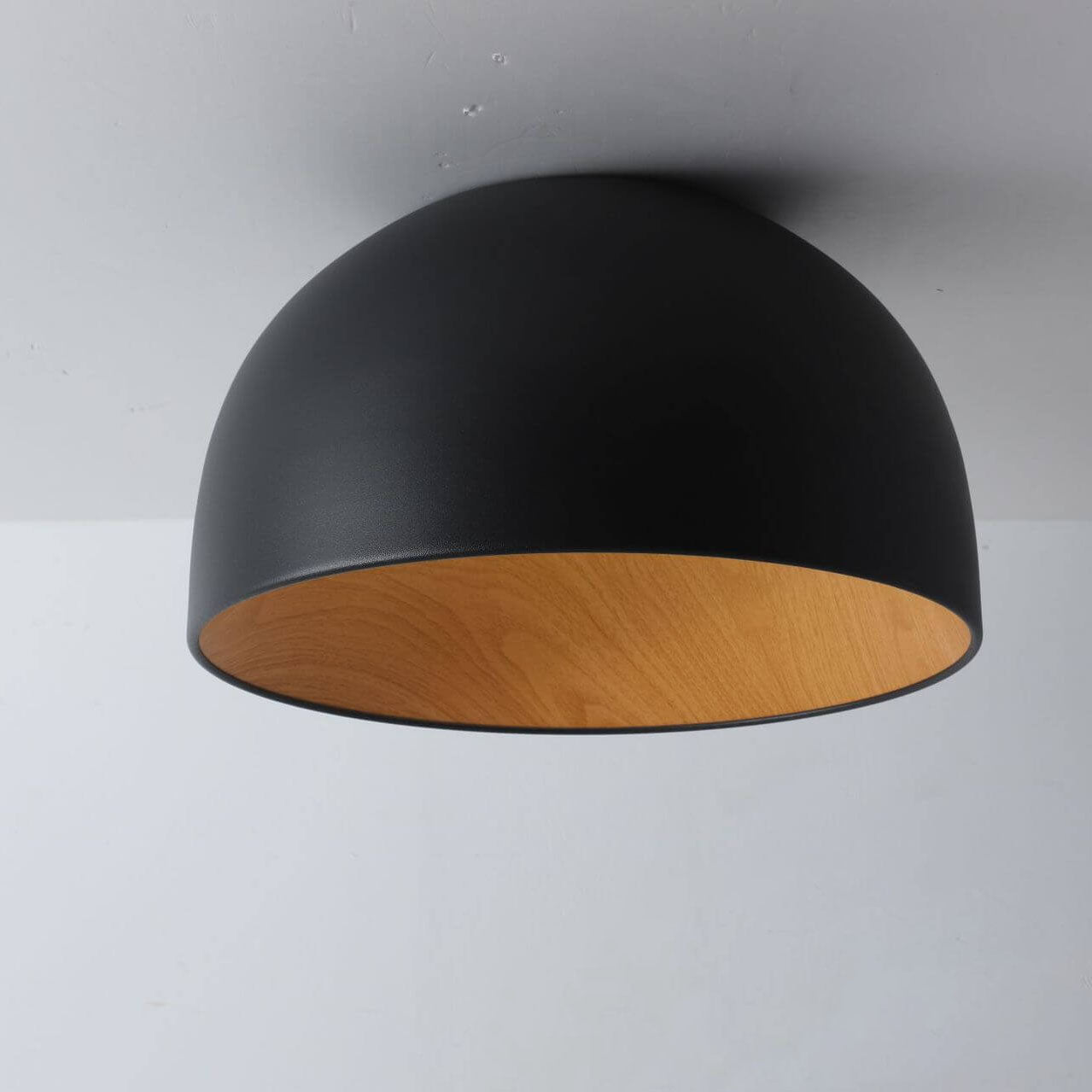 Modern Wooden Bowl LED Flush Mount Ceiling Light