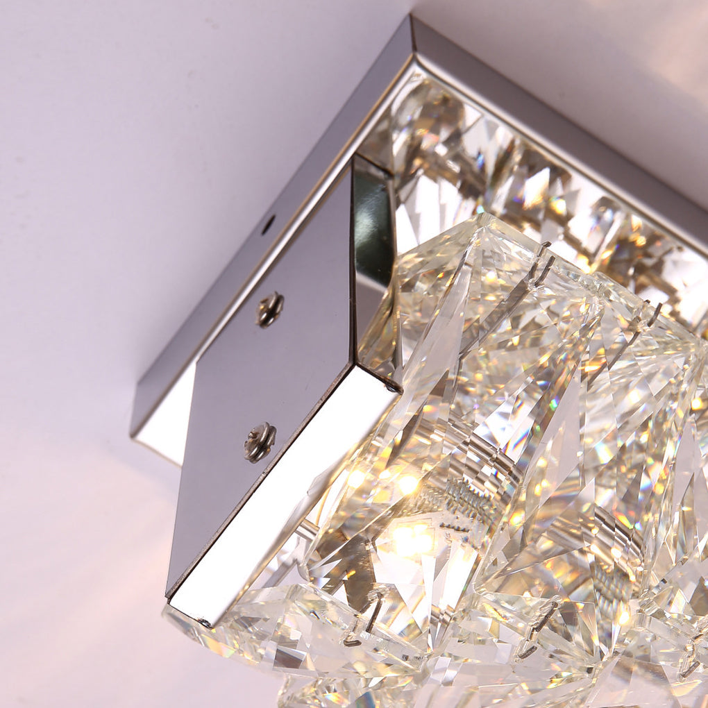 Modern LED Crystal Wall Sconce with Three-Step Dimming