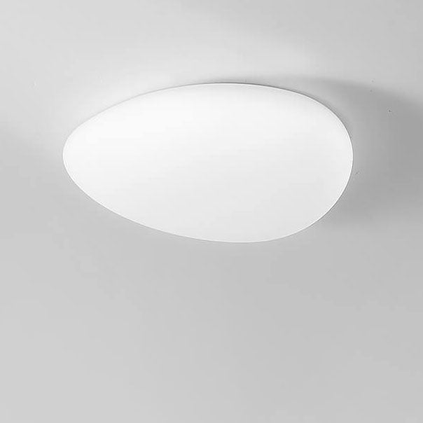 Nordic Minimalist LED Flush Mount Ceiling Light with Cobblestone Lampshade