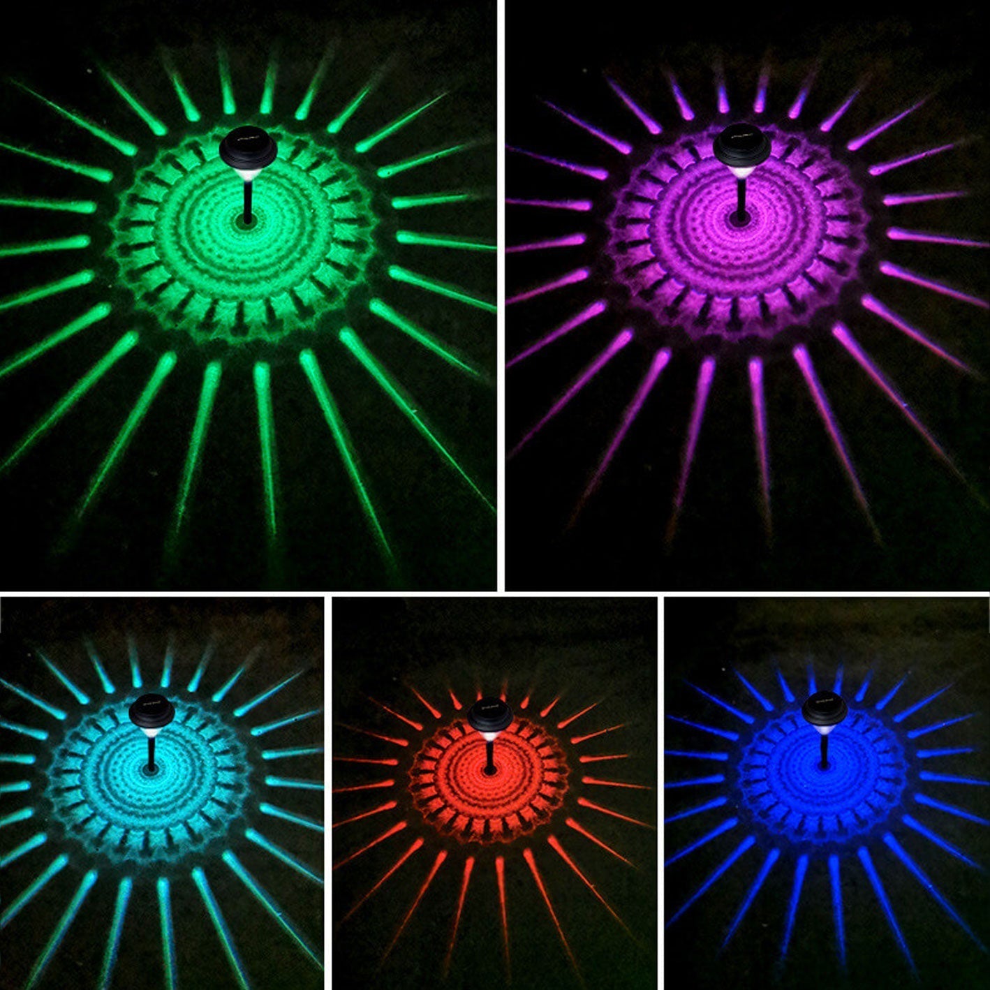 Premium Solar Waterproof LED Outdoor Garden Light - Circular Divergent Shadow Design