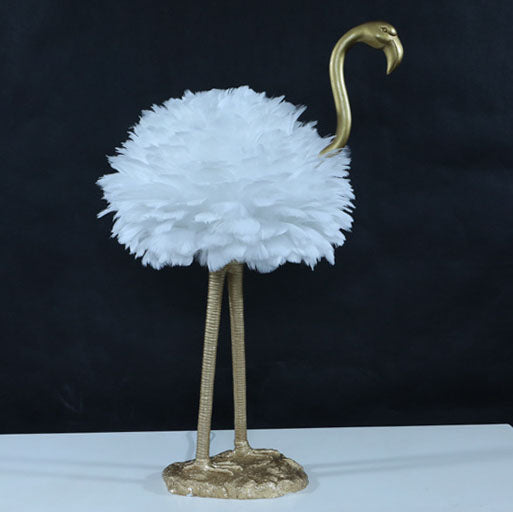 Nordic Goose Feather Flamingo Table Lamp - 1-Light Design for Bedside