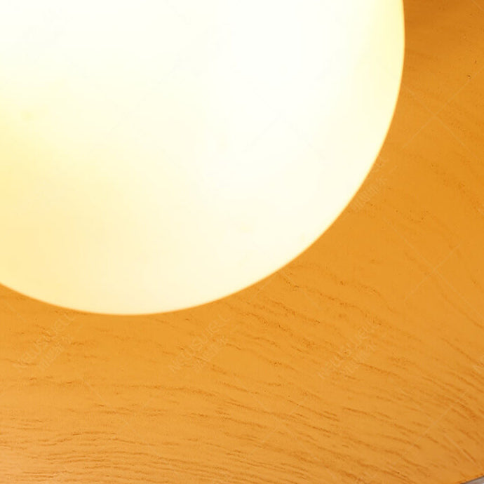 Premium Minimalist Wood Grain Iron 1-Light Semi-Flush Mount Ceiling Fixture