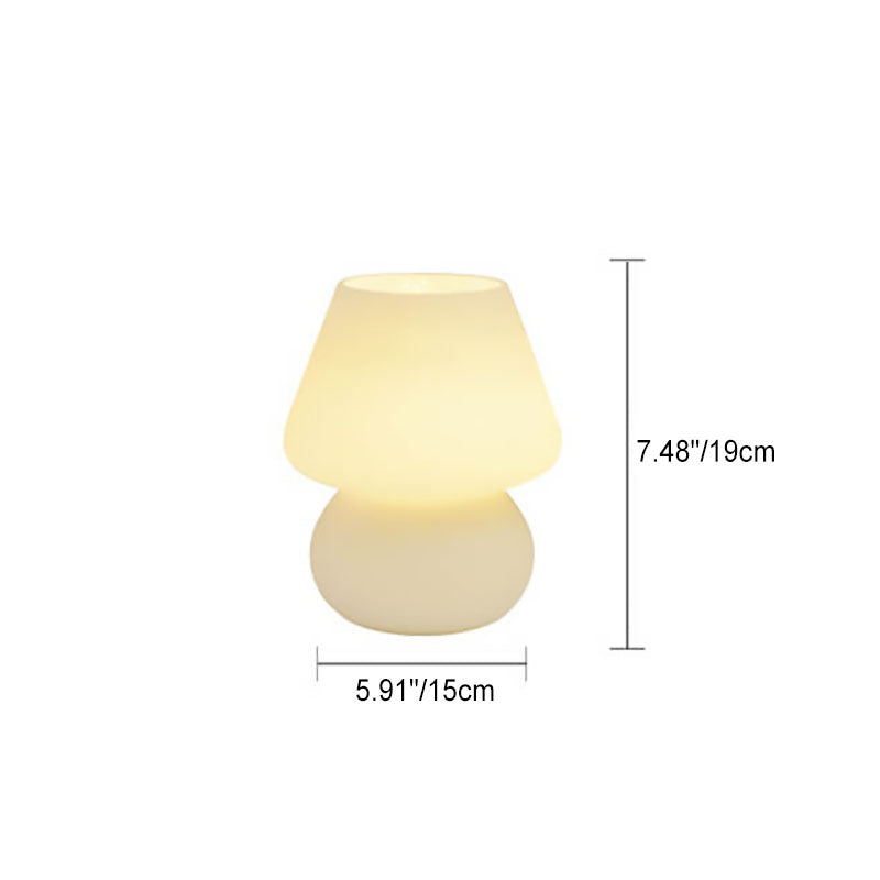 Contemporary Striped Mushroom Glass Table Lamp - 1 Light