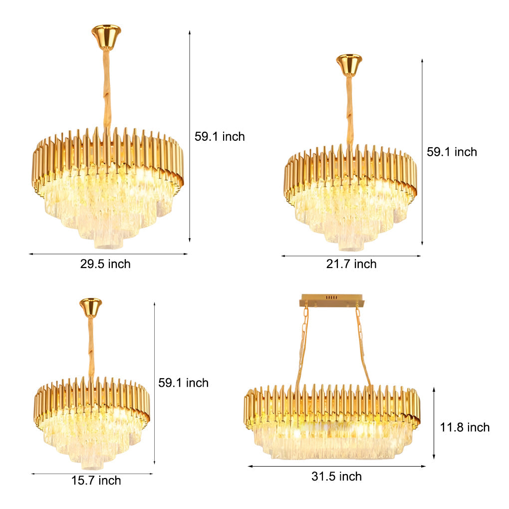 Luxury Round Oval Crystal Chandelier with Three-Step Dimming