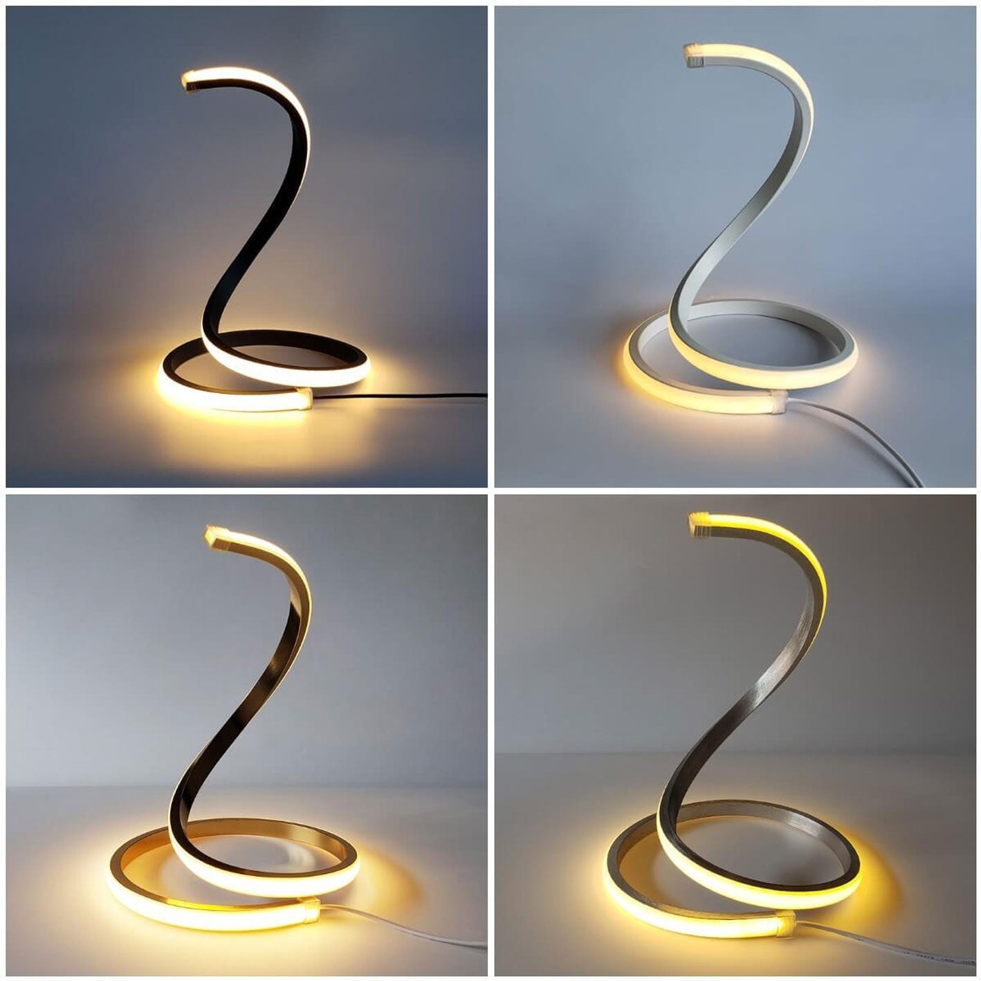 Contemporary Snake-Shaped LED Touch Dimming Table Lamp