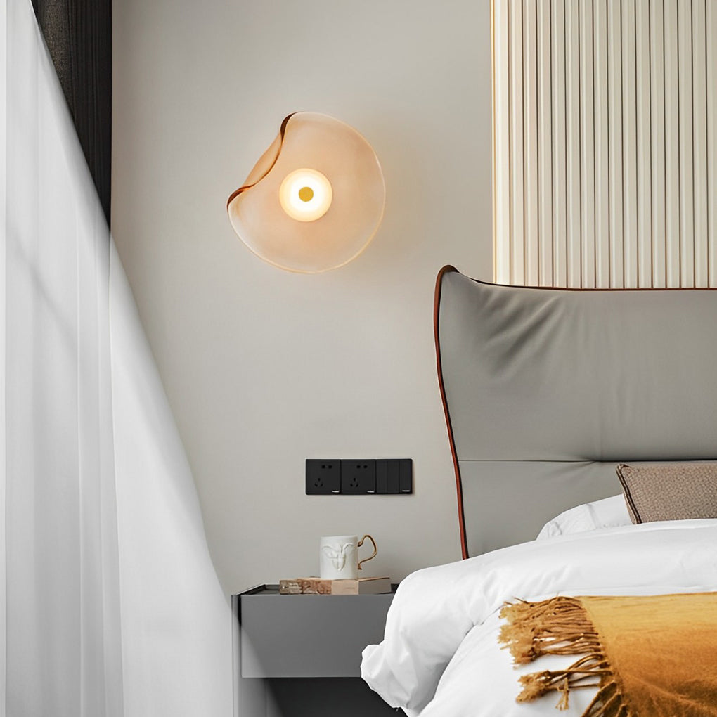 Postmodern Irregular Round Glass Wall Sconce Lamp