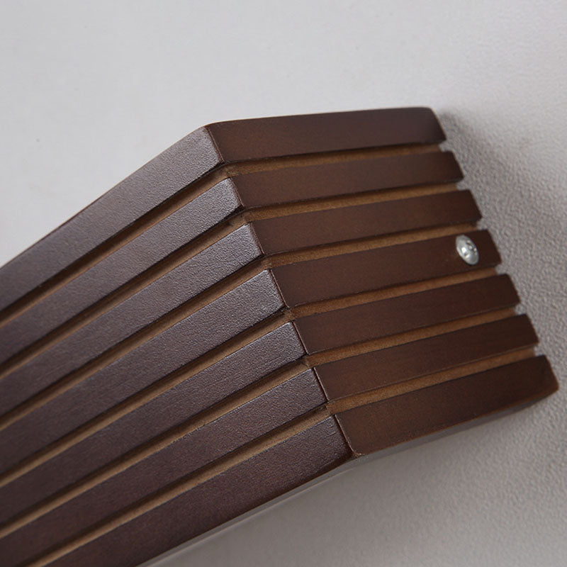 Striped Wood LED Vanity Sconce