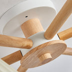 Nordic Wood Pleated Semi-Flush Mount Ceiling Light