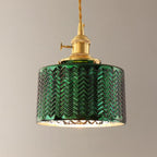 Nordic Vintage Green Brass Glass Island Chandelier - 1, 2, or 3 Lights