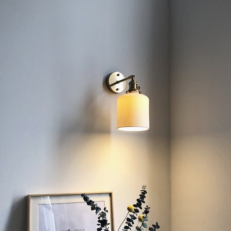 Japanese Brass & Lucite Wall Sconce