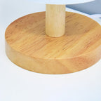 Contemporary Minimalist Fabric and Wood LED Table Lamp