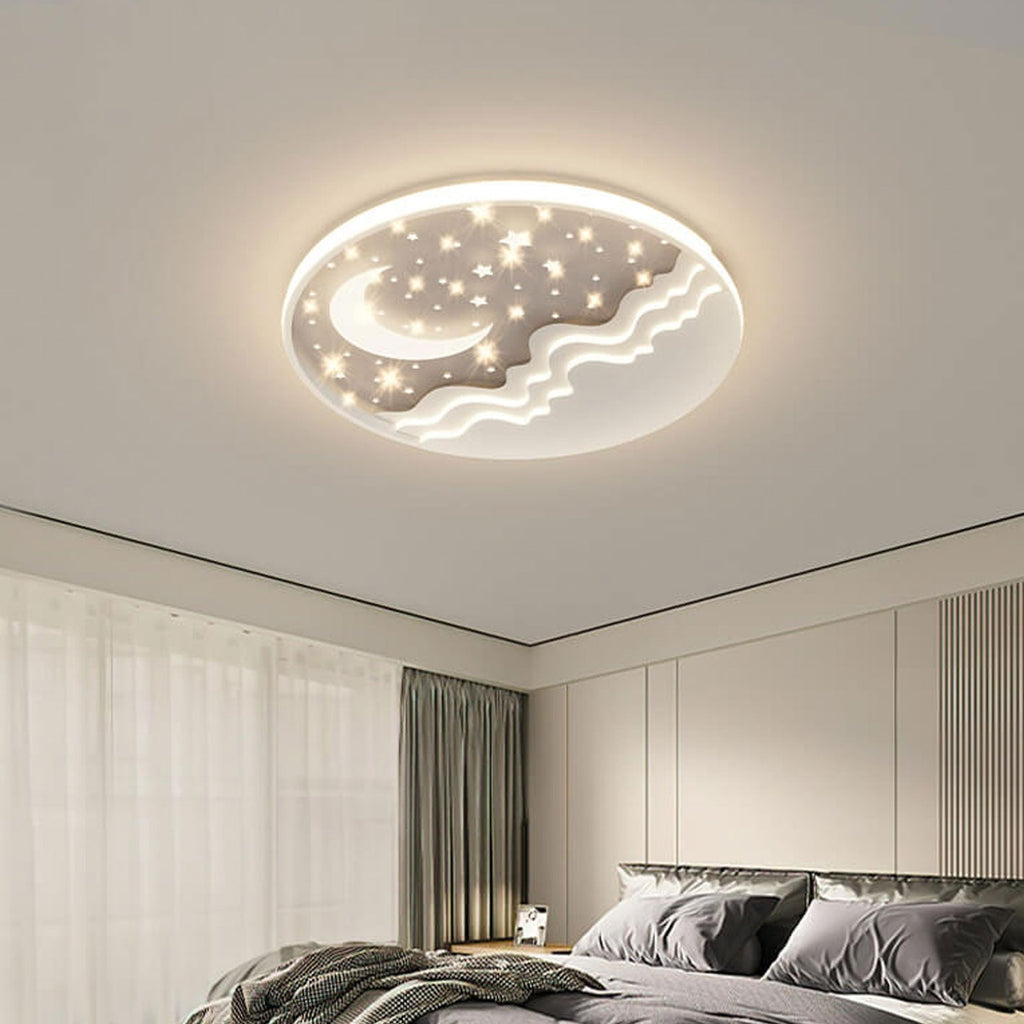 Premium Nordic Star and Moon Aluminum LED Ceiling Light