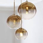 Nordic Gradient Glass Globe Pendant Light - 1-Light