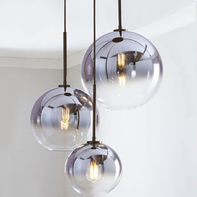Nordic Gradient Glass Globe Pendant Light - 1-Light