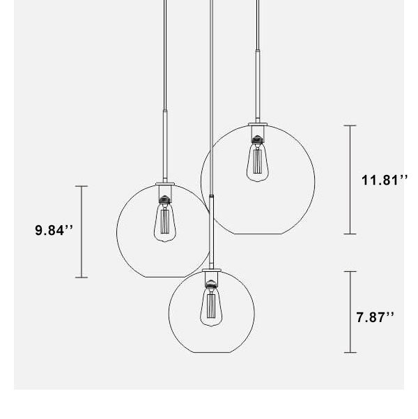 Nordic Gradient Glass Globe Pendant Light - 1-Light
