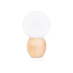 Nordic Solid Wood Milk White Glass Orb Table Lamp