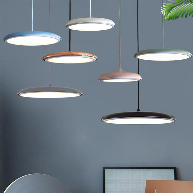 Nordic Metal LED Pendant Light - Macaron Flying Saucer Design
