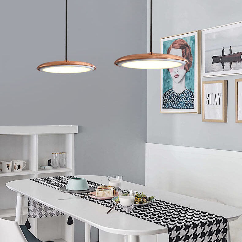Nordic Metal LED Pendant Light - Macaron Flying Saucer Design