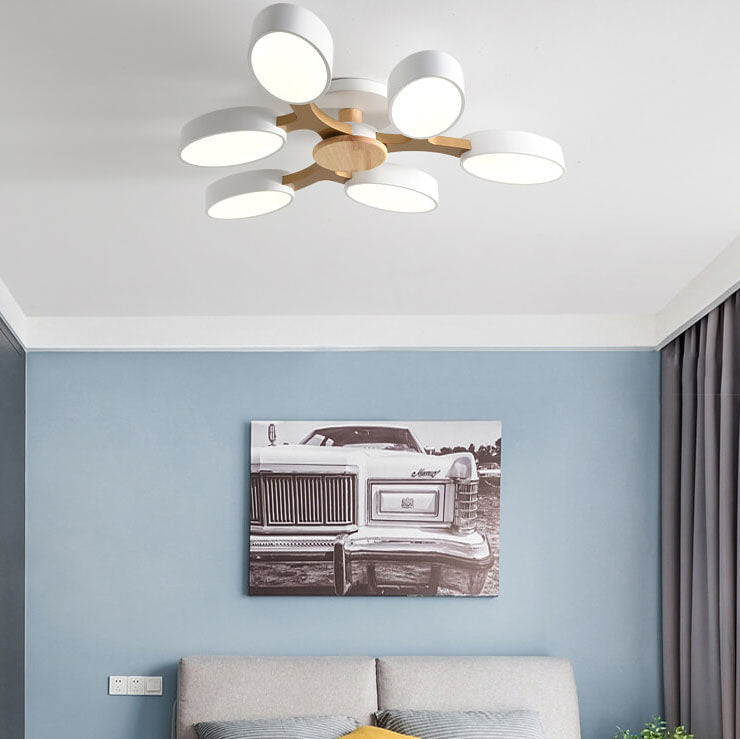 Nordic Wooden Branch LED Flush Mount Ceiling Light