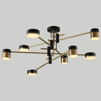Elegant Black and Gold Semi-Flush Mount Light - 4 to 8 Bulb Design