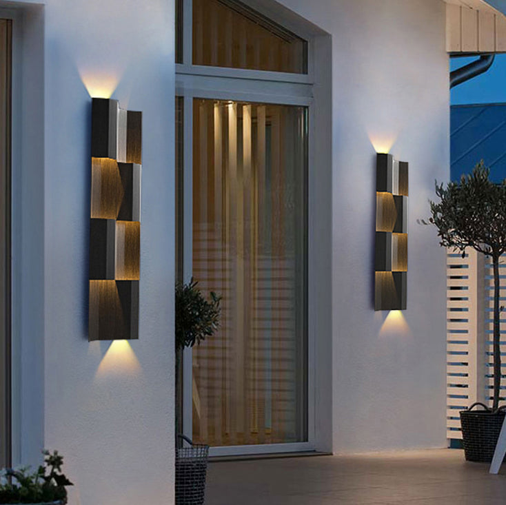 Modern Waterproof Stainless Steel Rectangular LED Wall