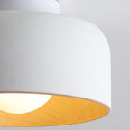 Premium Minimalist Wood Grain Iron 1-Light Semi-Flush Mount Ceiling Fixture
