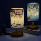 Contemporary Minimalist Fabric and Wood LED Table Lamp