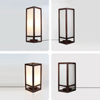Premium Rectangular Parchment Wood Floor Lamp - 1-Light Design for Entertainment Spaces
