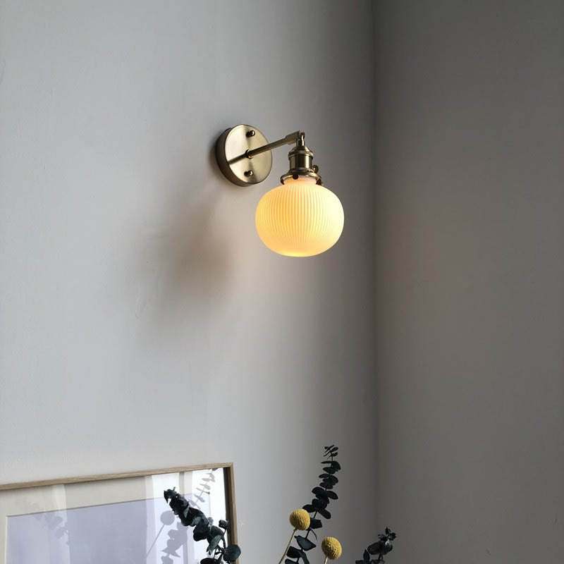 Japanese Brass & Lucite Wall Sconce