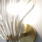 Art Deco Shell Amber Glass Sconce