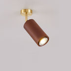 Nordic Minimalist Walnut Wood LED Linear Track Ceiling