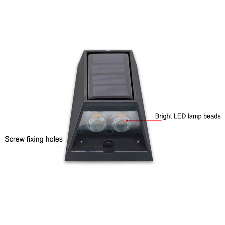 Premium Solar RGB Trapezoid Outdoor LED Wall Sconce Lamp