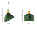 Nordic Vintage Green Brass Glass Island Chandelier - 1, 2, or 3 Lights