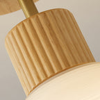 Nordic Striped Glass Oval Semi-Flush Mount Ceiling Light