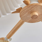 Nordic Wood Pleated Semi-Flush Mount Ceiling Light