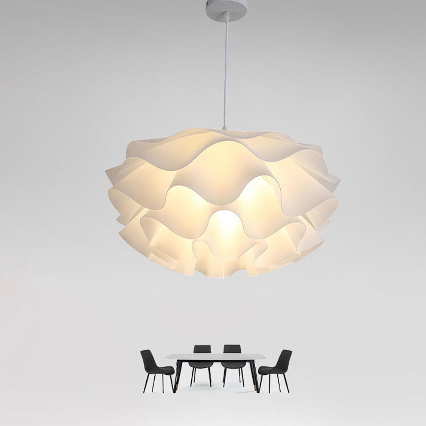 Minimalist Floral Acrylic Multi-Layer Pendant Light