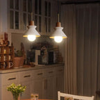 Nordic Minimalist Macaron Wood and Cement Pendant Light
