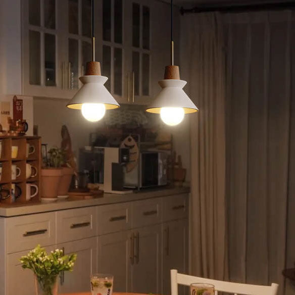 Nordic Minimalist Macaron Wood and Cement Pendant Light
