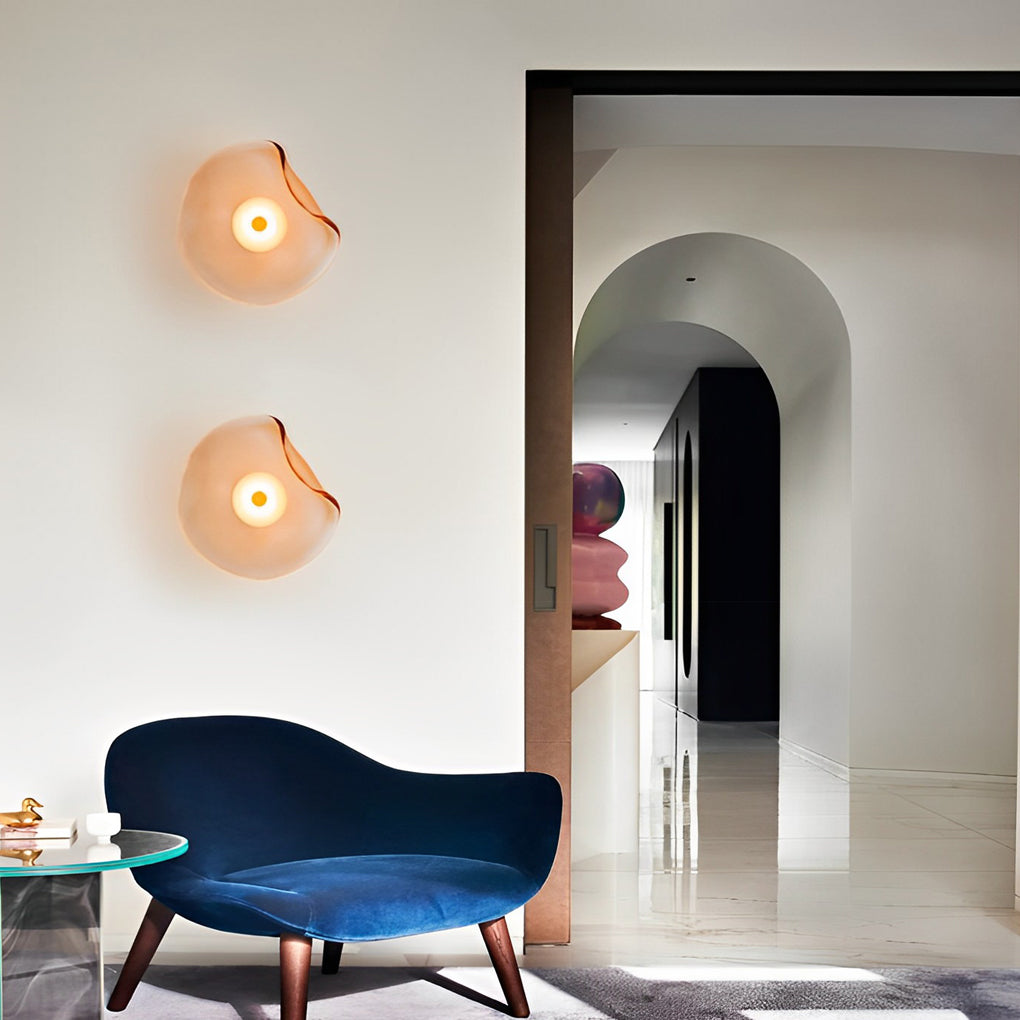 Postmodern Irregular Round Glass Wall Sconce Lamp