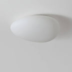 Nordic Minimalist LED Flush Mount Ceiling Light with Cobblestone Lampshade