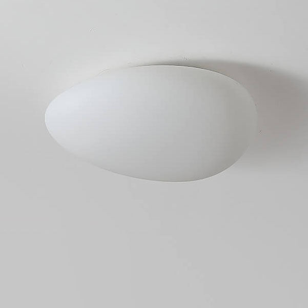 Nordic Minimalist LED Flush Mount Ceiling Light with Cobblestone Lampshade