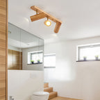 Japanese Minimalist Solid Wood Flush Mount Ceiling Light - Available in 1, 3, or 4 Lights