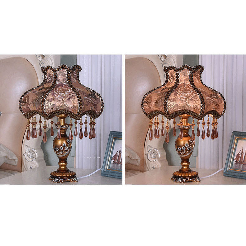 Luxury Lace Resin 1-Light Table Lamp - European Design