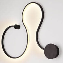Curved Aluminum LED Snake Wall Sconce