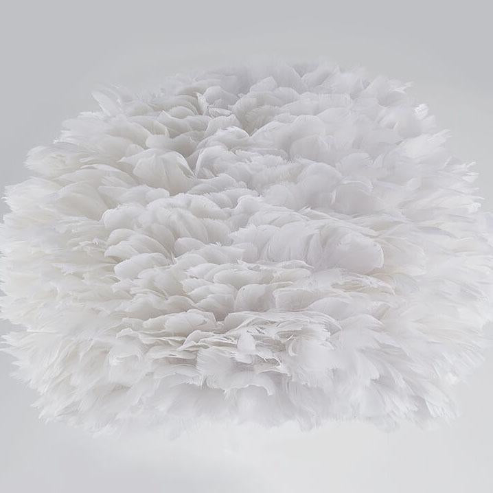 Contemporary Ball-Shaped Table Lamp with Feather Design