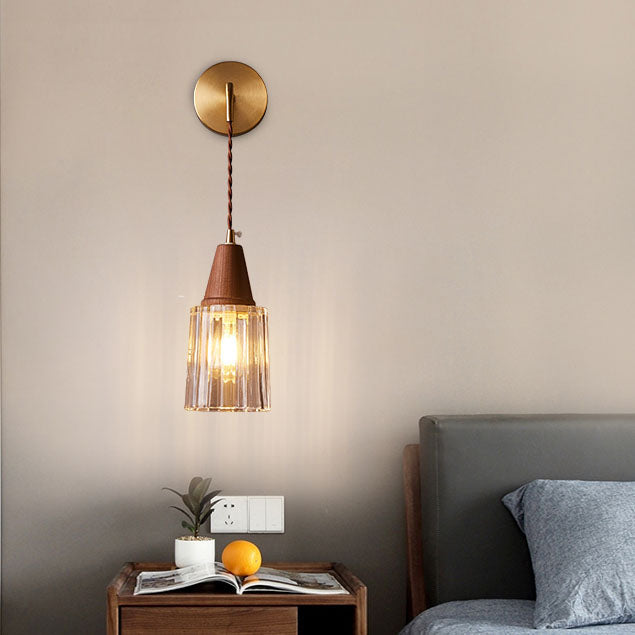 Japanese Walnut & Copper 1-Light Wall Sconce