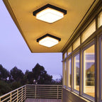 Contemporary Square Aluminum LED Flush Mount Ceiling Light for Outdoor Use